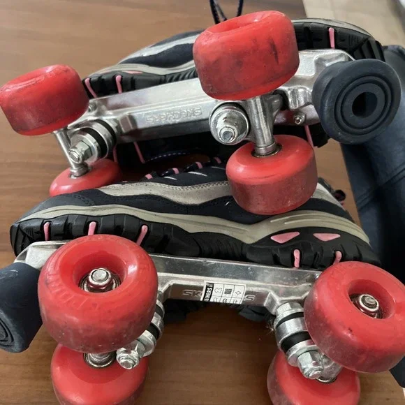 Skechers Sport 4 Wheelers Roller Skates Navy Hot Pink Women's 1910-NVHP Sz 8.5 - Picture 7 of 7